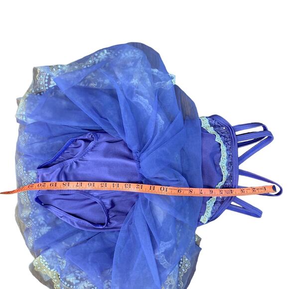 Weissman Purple Cream Lace Costume Dress Small Girls Figure Skating Dance Lace - Picture 16 of 16